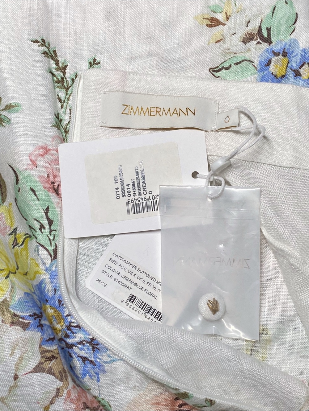 Zimmermann Matchmaker Floral Linen Midi Dress size 0/us size 4 - Picture 12 of 14